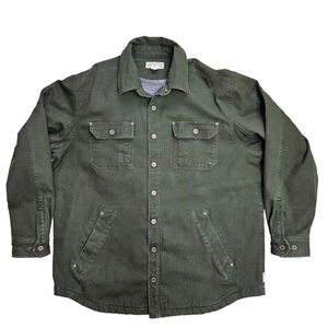 Duluth Trading Burly DuluthFlex Fire Hose Shirt Jac Mens XL TALL Green Workwear